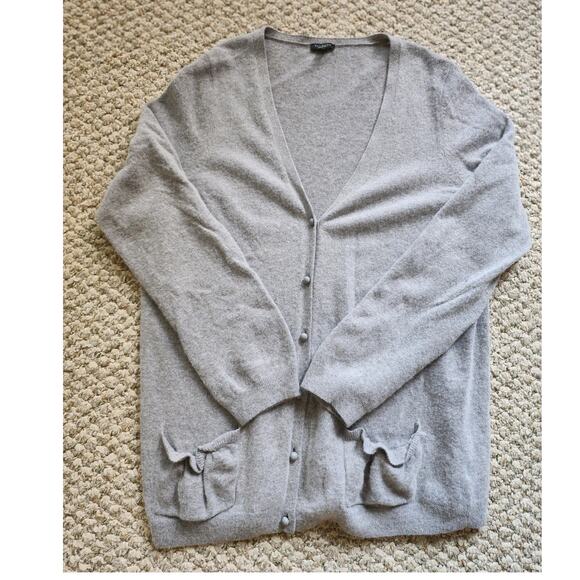 Talbots Sweaters - Talbots Womens XLarge Gray Lambswool Blend‎ Classic Cardigan Long Sleeve Sweater